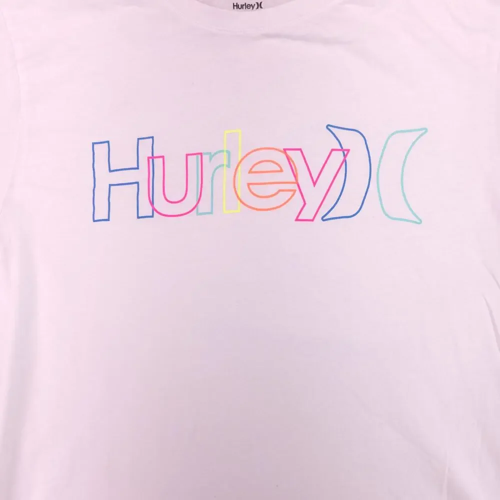 Hurley Casual Crew Neck Graphic T-Shirt Mens Size Extra Large XL White Multi